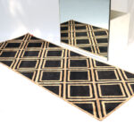 Handmade Natural & Black Color Jute Floor Braided Rug for Hallway Rug - BR 083 (80x200cm)