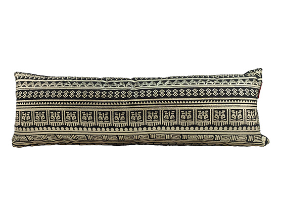 cs-212 Black and Gold Color Cotton Cushion with Filler for Sofa, Bed, and Floor - CS 212 (30x90cm) - الصورة 1