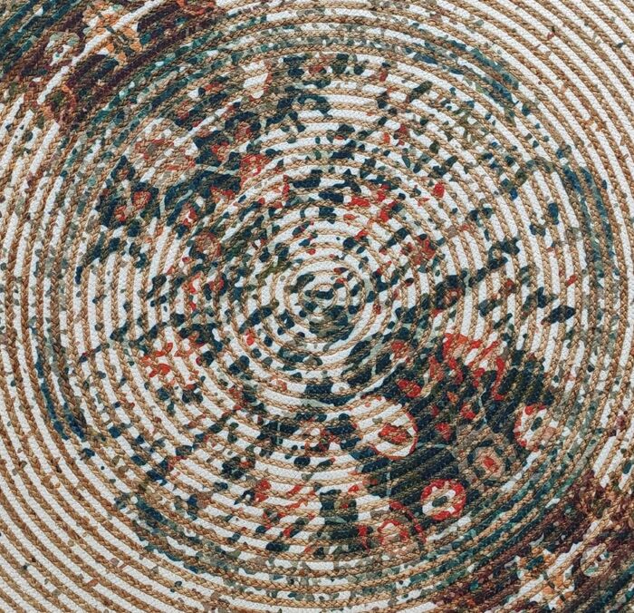 Luxurious Handmade Multi Color Jute & Pet Yarn Round Braided Rug - BR 024 (150cm) - Image 4