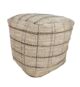Home polyester pouf PF-108 with leather handle, multi-color, 50x50x30cm - adds a pop of color to any room by Ramsha Home.