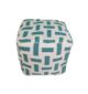 Light blue and cream color pouf PF-112, 50x50x30cm - chic and functional hallway furnishing by Ramsha Home.