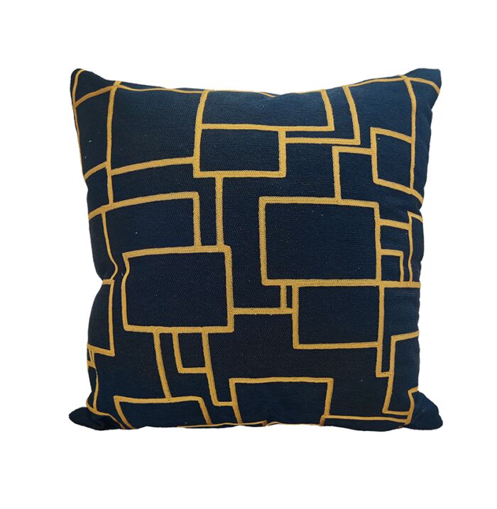 Black and Gold Cotton Cushion with Filler - CS 261 (45x45cm) - Image 1