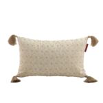 White & Gold Color Polyester Cushion with Filler for Living Room, Couch - CS 231 (30x50cm)
