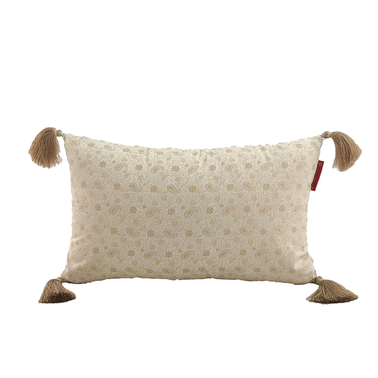 iiuyt171218 White & Gold Color Polyester Cushion with Filler for Living Room, Couch - CS 231 (30x50cm) - الصورة 1