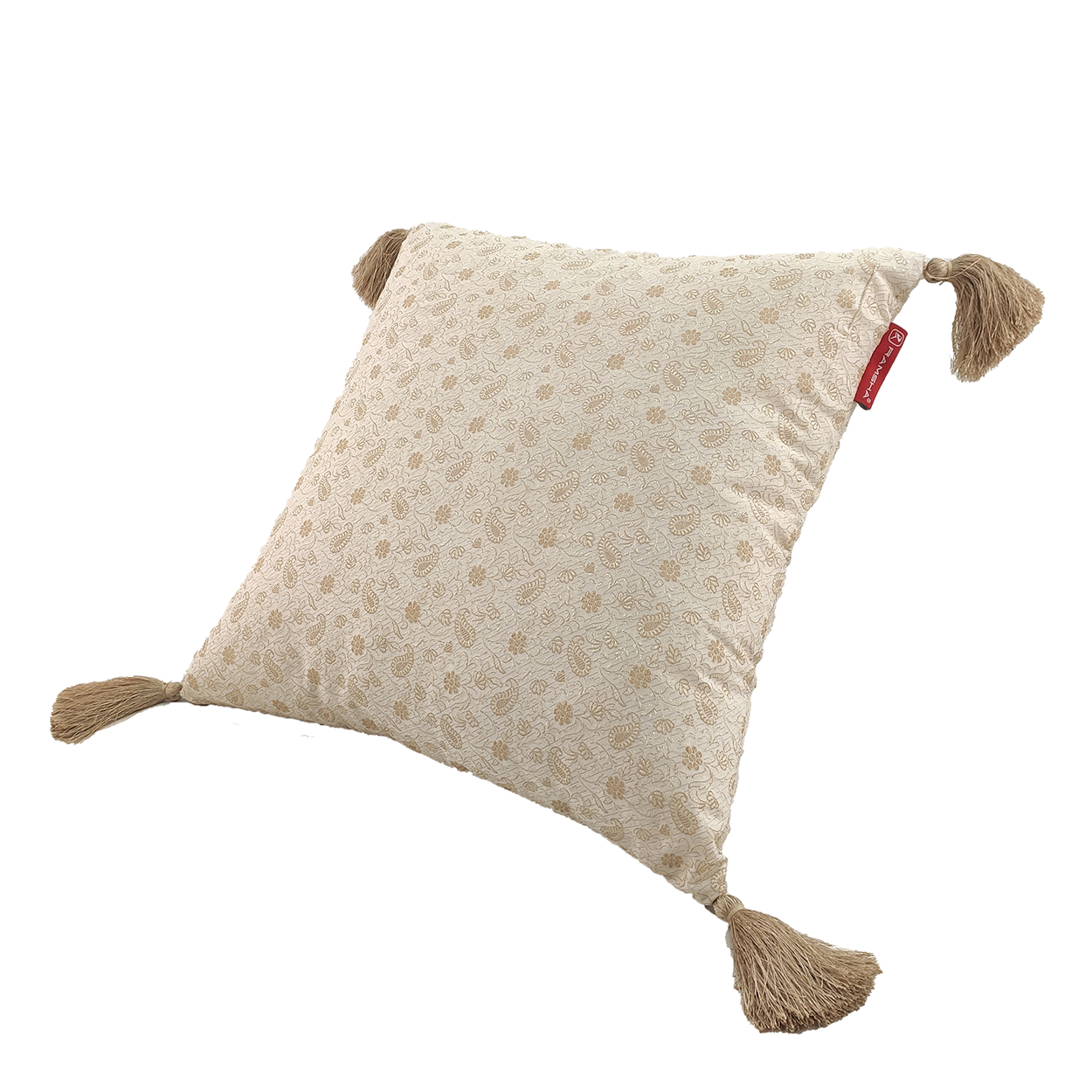 kkk876170411 White & Gold Color Polyester Cushion with Filler for Living Room, Couch - CS 231 (45x45cm) - الصورة 2