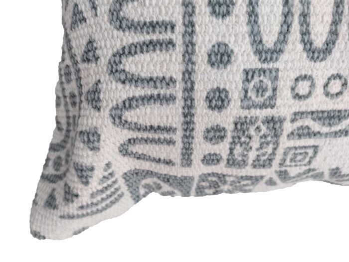⁦Light Blue & White Color Cotton Cushion with Filler for Bedroom, Couch, Car - CS 182 (45x45cm)⁩ - الصورة ⁦4⁩