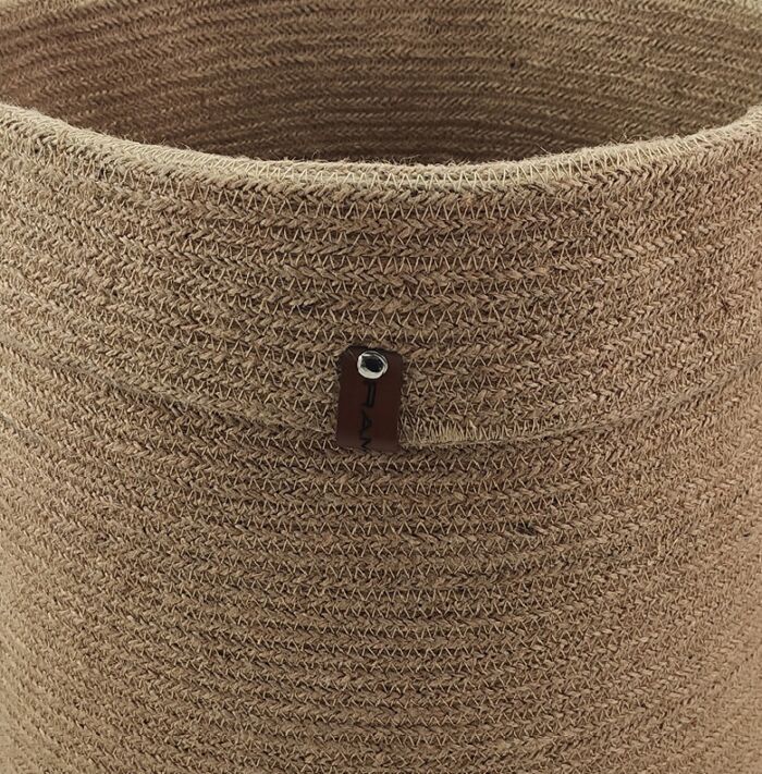 ⁦Natural Handmade Jute & Cotton Basket - BS 017 (40Dx50Hcm)⁩ - الصورة ⁦2⁩