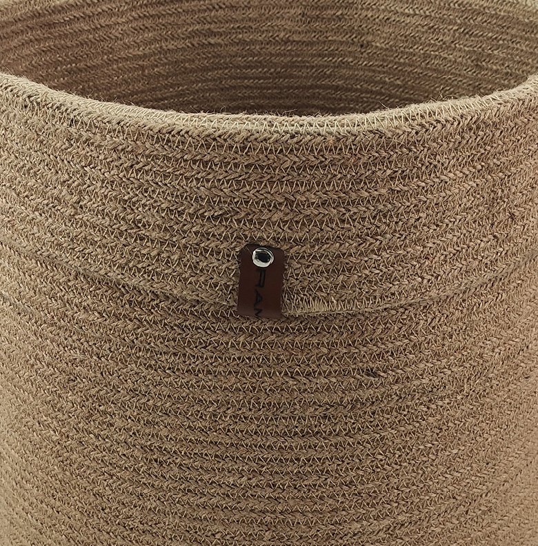 nrtyu Natural Handmade Jute & Cotton Basket - BS 017 (40Dx50Hcm) - الصورة 2