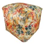 Guest room modern pouf, multi color, 40x40x40cm - stylish accent piece by Ramsha Home.