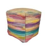 Multi color pouf PF-119 for living room, 40x40x40cm - trendy and functional seating by Ramsha Home.