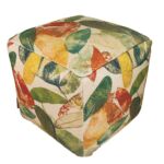 Drawing room printed pouf, multi color 40x40x40cm - vibrant and comfortable decor accessory by Ramsha Home.