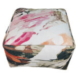 Modern kids room pouf, polyester multi color 50x50x30cm - colorful and comfy seating option by Ramsha Home.