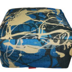 Study room pouf PF-123, polyester multi, 50x50x30cm, enhances home decor by Ramsha Home.