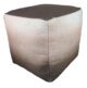 Rainbow brown polyester pouf, 40x40x40cm, ideal for bedroom decor by Ramsha Home.