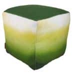 PF-128 rainbow green pouf, 40x40x40cm, ideal for hallway decor by Ramsha Home.