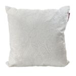 45x45cm white cotton cushion CS-266 with filler, delicate embroidery ideal for cozy home settings by Ramsha Home.