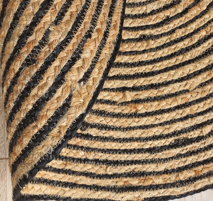 Elegant handmade braided jute round rug BR 004 (90cm) by Ramsha Home