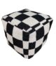 Kids room decor pouf PF-111, black and white color, 50x50x30cm - comfy and stylish seating for kids' rooms by Ramsha Home.