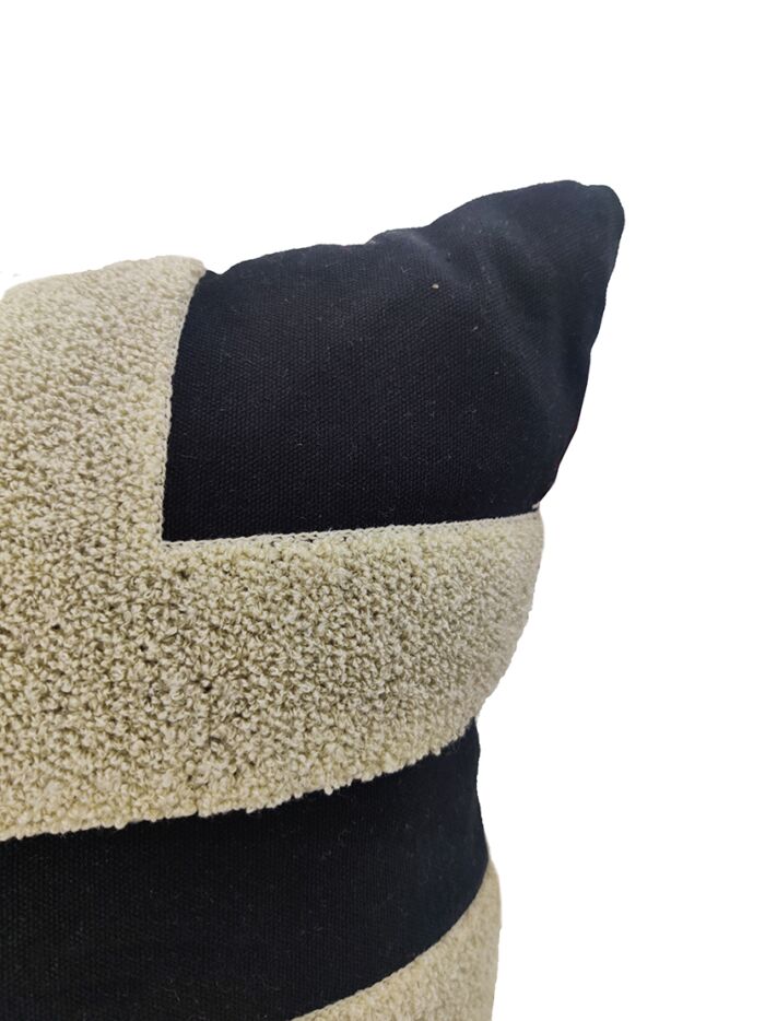 Black & Off White Color Cotton Cushion with Filler for Sofa, Floor, and Bedroom - CS 260 (45x45cm) - Image 3
