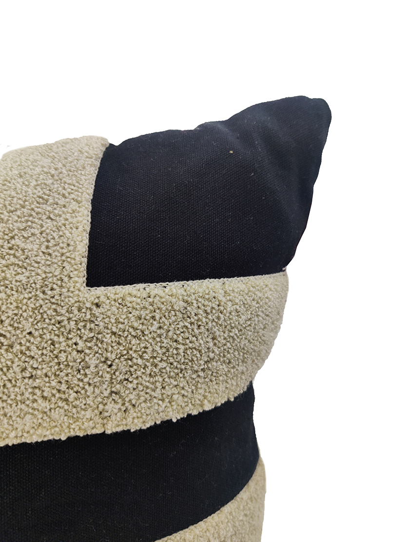 t5t66t Black & Off White Color Cotton Cushion with Filler for Sofa, Floor, and Bedroom - CS 260 (45x45cm) - Image 3