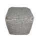 Bedroom pouf PF-110, grey color, 50x50x30cm - plush and stylish seating option for bedrooms by Ramsha Home.