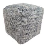 Polyester blue pouf PF-104, 50x50x30cm - versatile home accessory by Ramsha Home.