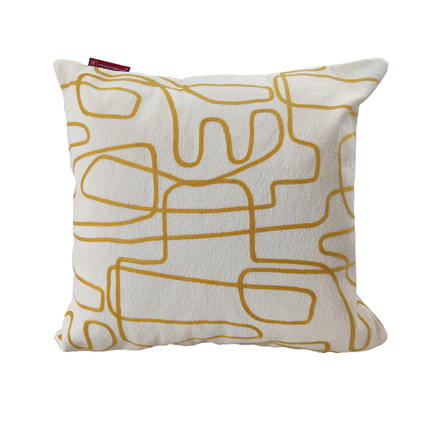 u89u90 Off White Cotton Cushion with Filler - CS 265 (45x45cm) - Image 1