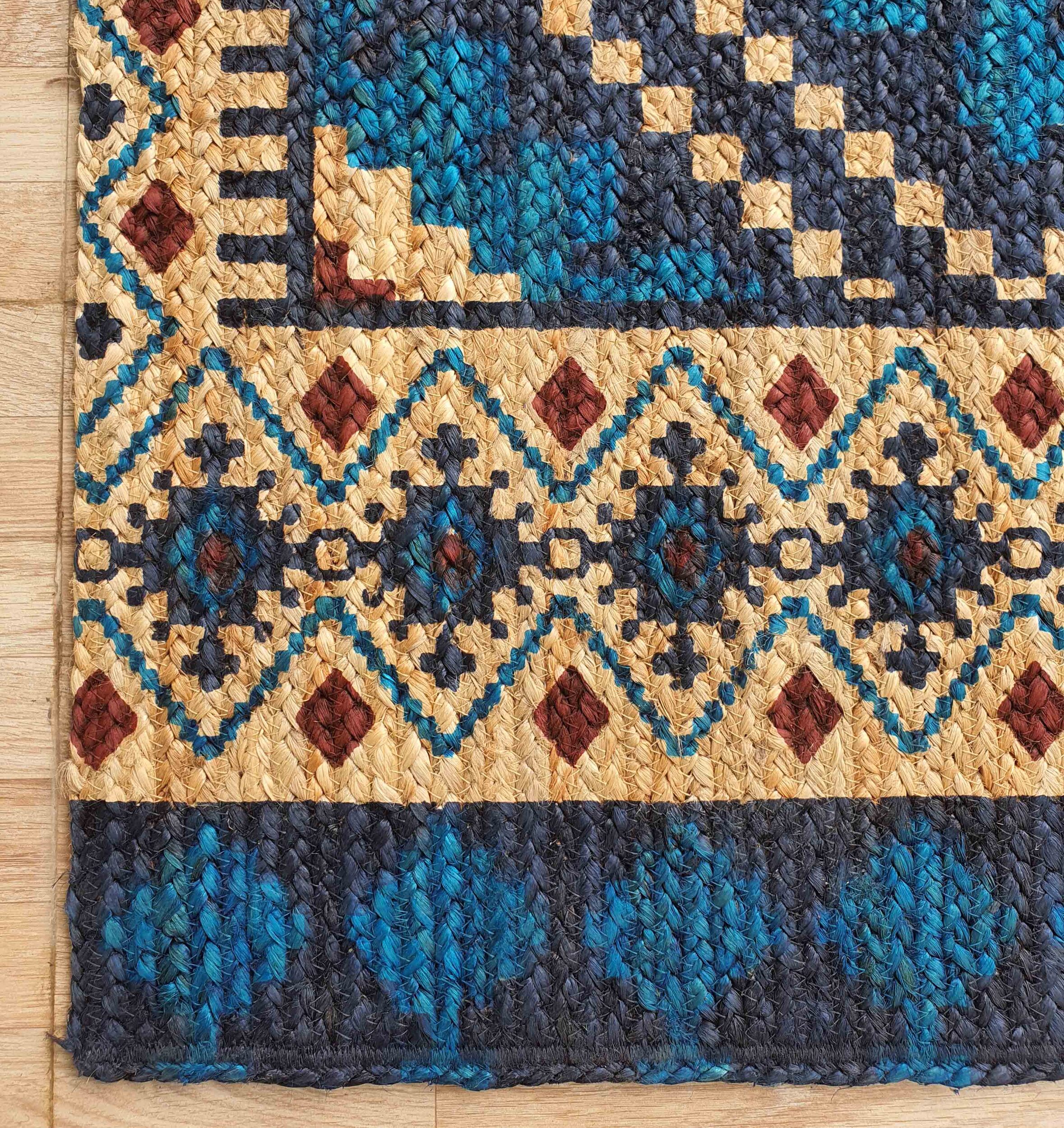 Handmade Multi Color Braided Jute Kitchen Mat - BR 040 (80x200cm) by Ramsha Home Handmade multi color braided jute kitchen mat BR 040 (80x200cm) by Ramsha Home