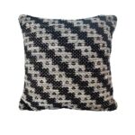 Black & White Color Polyester Cushion with Filler for Living Room, Bed, Playroom - CS 257 (45x45cm)