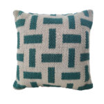 Light Blue & Cream Color Polyester Cushion with Filler for Hallway, Office - CS 256 (45x45cm)