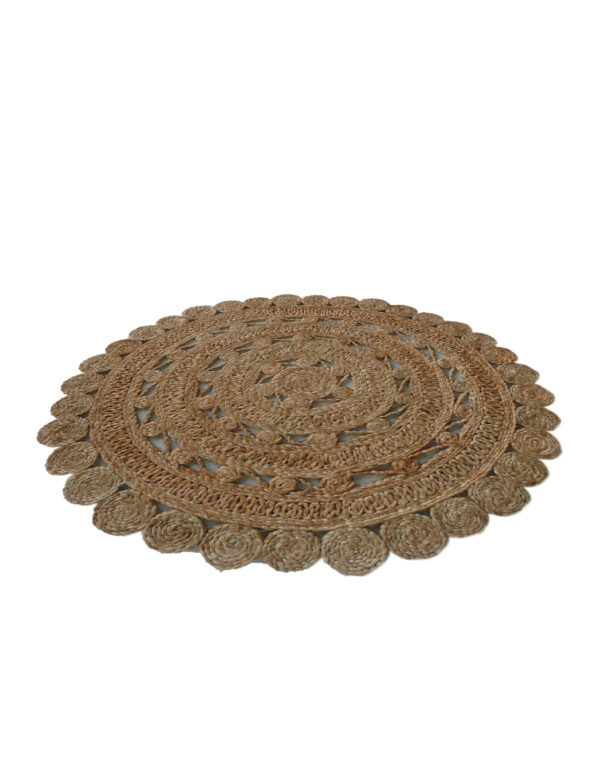 Elegant Handmade Round Crochet Rug for Entryway - Assorted (110cm) by Ramsha Home Handcrafted round crochet rug for entryway, assorted colors, 110cm by Ramsha Home.