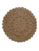 Elegant handmade round crochet rug, 110cm, perfect for entryway decor by Ramsha Home.