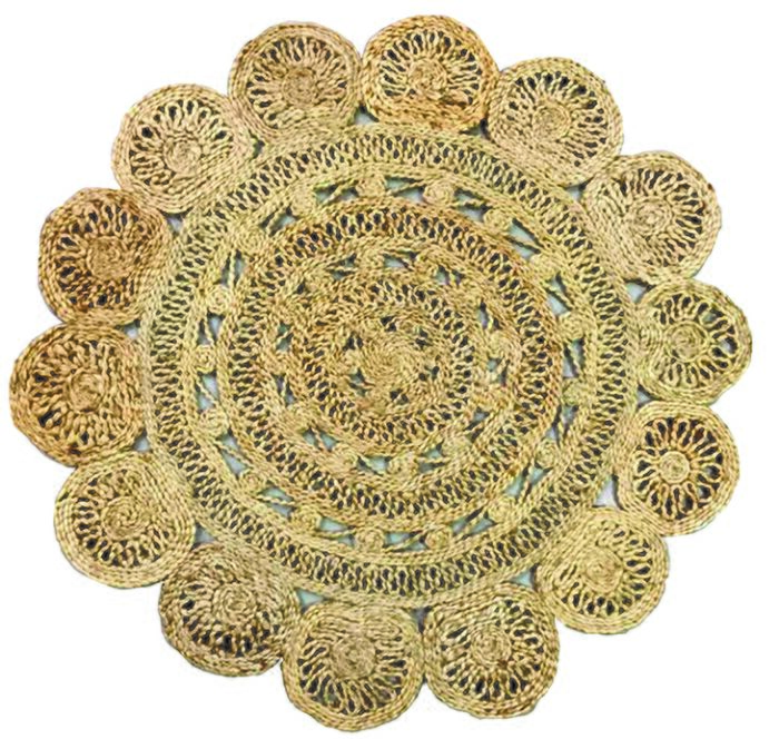 Handmade hallway crochet round rug, CR 009, 200cm