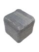 Grey polyester and cotton pouf PF-129, 40x40x40cm, ideal for stylish interiors by Ramsha Home.