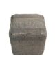 Soft grey pouf PF-129, 40x40x40cm, perfect for home decor, made from polyester and cotton by Ramsha Home.