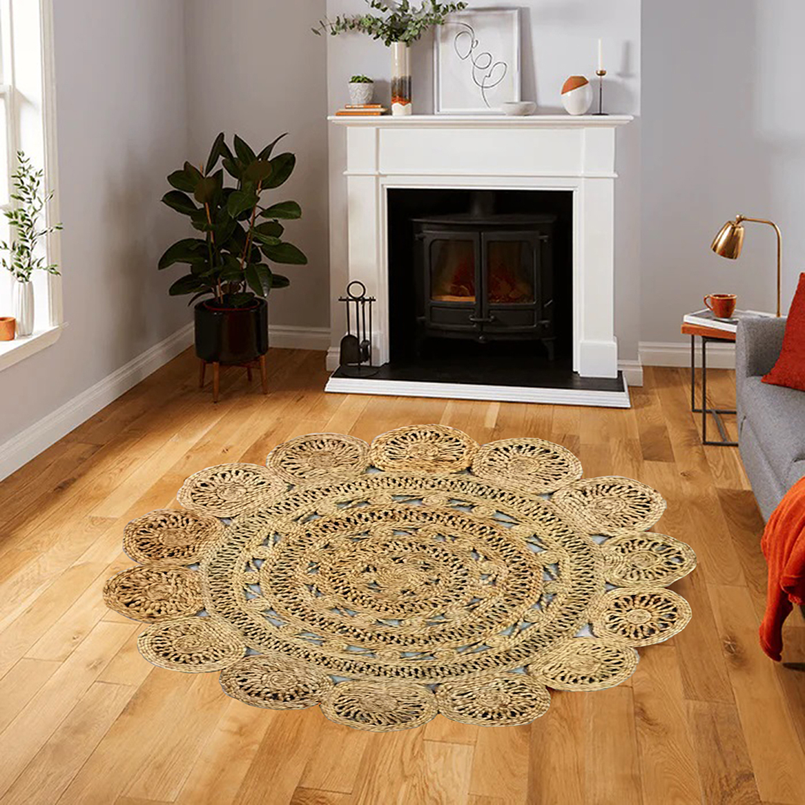 Handmade Bedroom Crochet Round Rug - CR 009 (160cm) Handmade bedroom crochet round rug, CR 009, 160cm