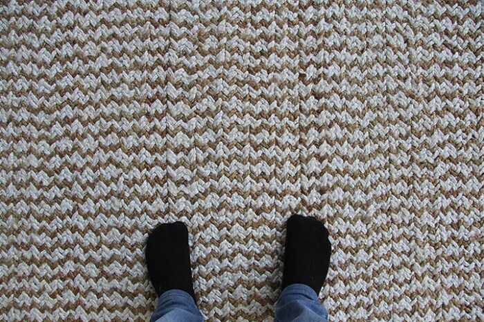 Natural color crochet rug for home decor, handmade CR 002, 200x300cm by Ramsha Home