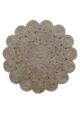 Elegant handmade round crochet rug, 110cm, perfect for bedroom decor by Ramsha Home.