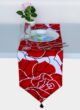 Stylish decor table runner TR-032 in red and white, ideal for events, 30X130cm by Ramsha Home