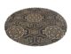 Stylish handmade round rug BR 066 with natural and black braided jute print, 120 cm by Ramsha Home