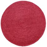 Handmade braided jute floor round rug in natural tones, 150 cm