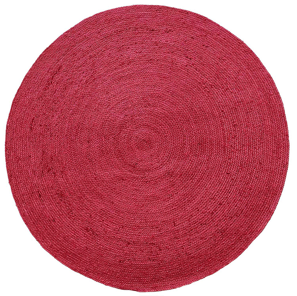 Handmade Braided Jute Floor Round Rug - BR 060 (150 cm) by Ramsha Home Handmade braided jute floor round rug in natural tones, 150 cm