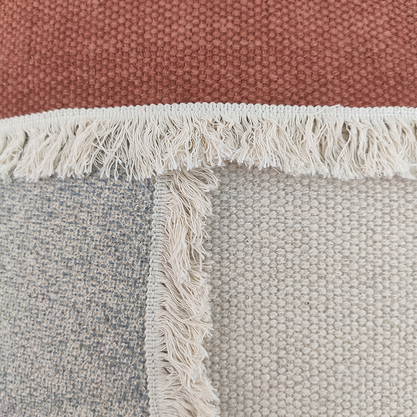 Vibrant Fringed Cotton Cushion for Living Room or Floor (45X45cm) Square Cotton Cushion with Filler and Multicolor Fringes