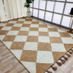 Beautiful Handmade Natural & Bleach Color Jute Braided Rug with Tassel - BR 031 (200x300cm)