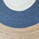 Handmade braided jute floor round rug BR 074 in natural color 200 cm by Ramsha Home