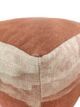 Decorative Cotton Pouf with Leather Handle for Living Room