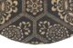 Elegant natural and black color braided jute printed floor rug BR 066, 120 cm by Ramsha Home