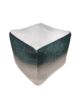 Square Polyester Pouf with Rainbow Grey Hues