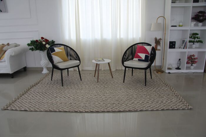 Earthy Tone Crochet Area Rug for Indoor Living