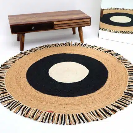 Handmade Braided Round Jute Rug - BR 001 - Eco-friendly, durable, and stylish round rug for living room, dining room, or entryway.